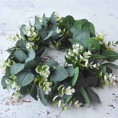 2 Pezzi Mini Ghirlanda Decorativa di Foglie di Eucalipto Verdi - Decorazione da Parete e Finestra per Matrimoni & Feste