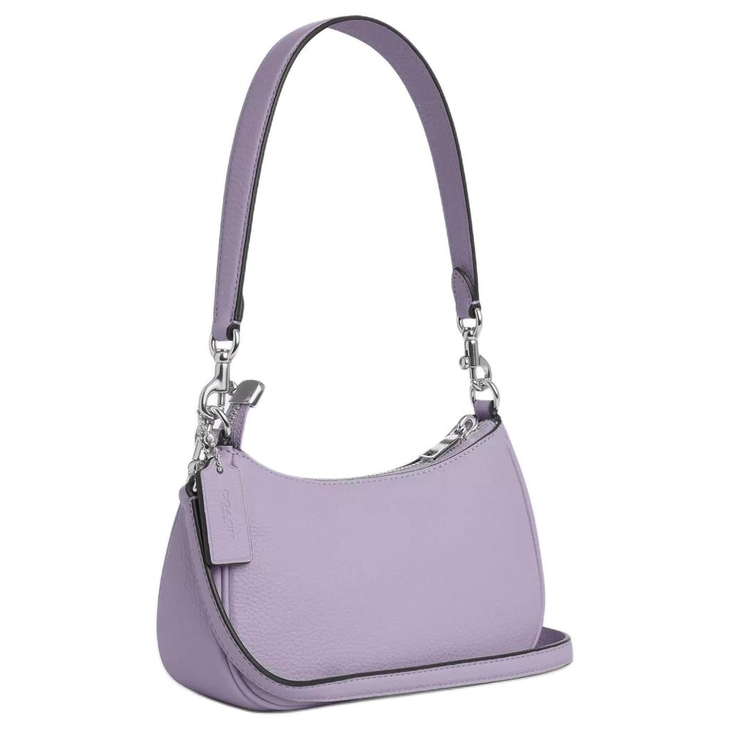 Coach Teri 20 Marke Logo Abnehmbar Kieselsteinleder Crossbody Umhängetasche Klein Damen Umhängetasche Lila CAJ98-SVLL
