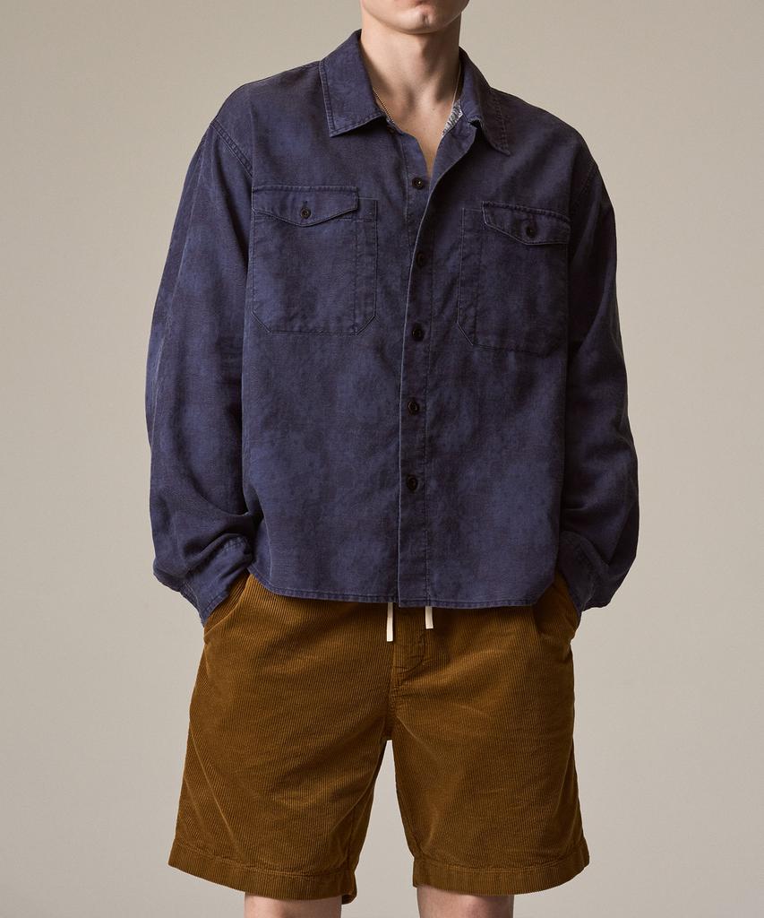 Laijeuaenbillou Garment-Dyed Summer Corduroy Shorts Brown