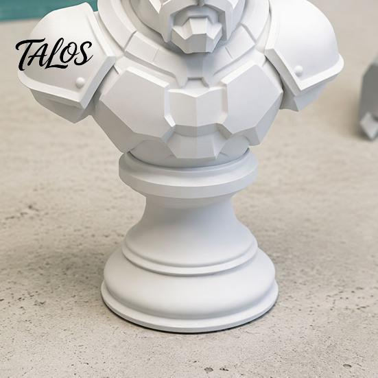 Europäischer Stil Hausdeko Ornament 3D Gedruckte Schachkönig Büste Statue, Harz Elegante Tischplatte Ritter Statue Figur, Dekorative Skulptur für