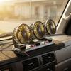 Triple Head Car Fan Wide Angle Air Supply USB Powered 360° Rotatable for Truck Drivers
