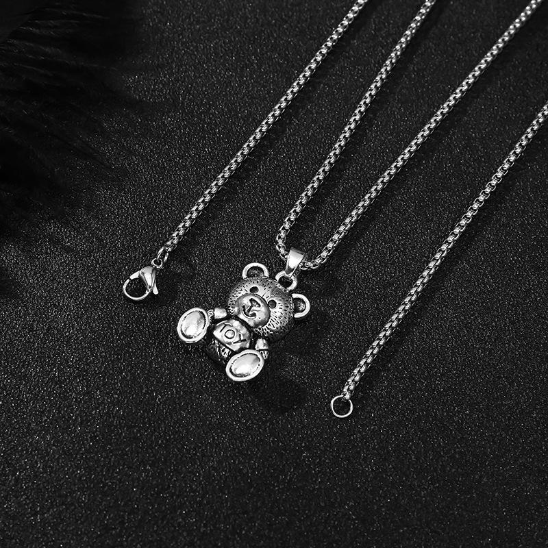Bear Titanium Steel Necklace - Haha Rabbit Pendant - Versatile and Unique Women's Hoodie Sweater Chain Accessories
