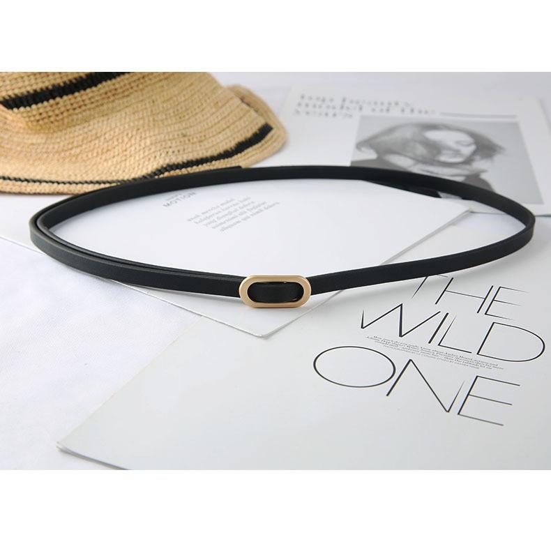 Minimalist Faux Leather Belt For Women And Men With Round Alloy Buckle For Casual Wear