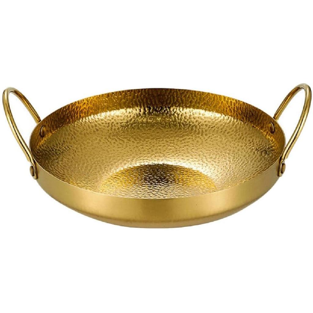 Milisten Stainless Steel Dry Pot, Japanese Shabu Pot Salad Serving Pot, Korean Soup Pots Mixing Skillet Pan, Stir Fry Pan Stockpot Cookware for