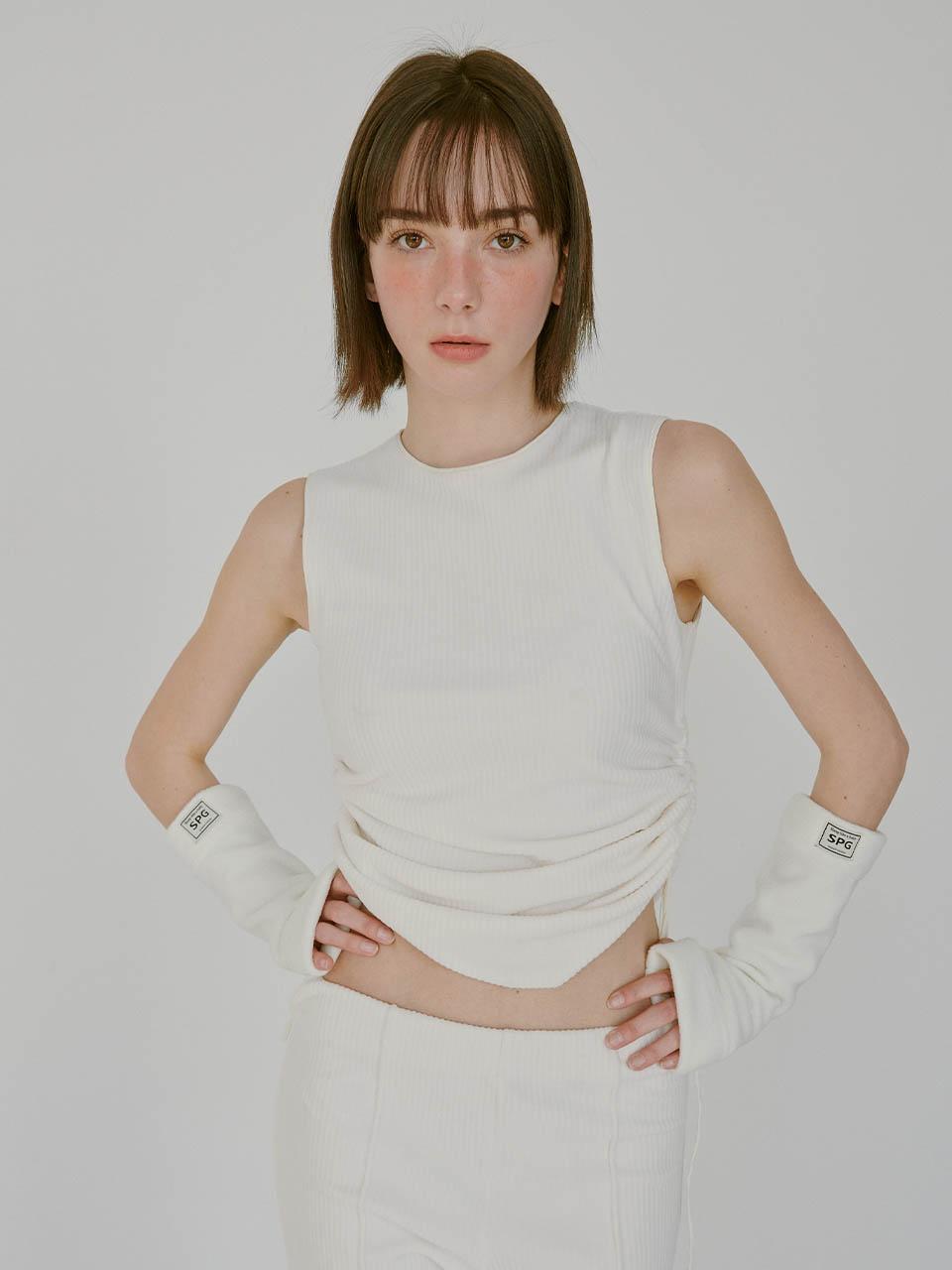 Sleepy Bear String Tank Top White M