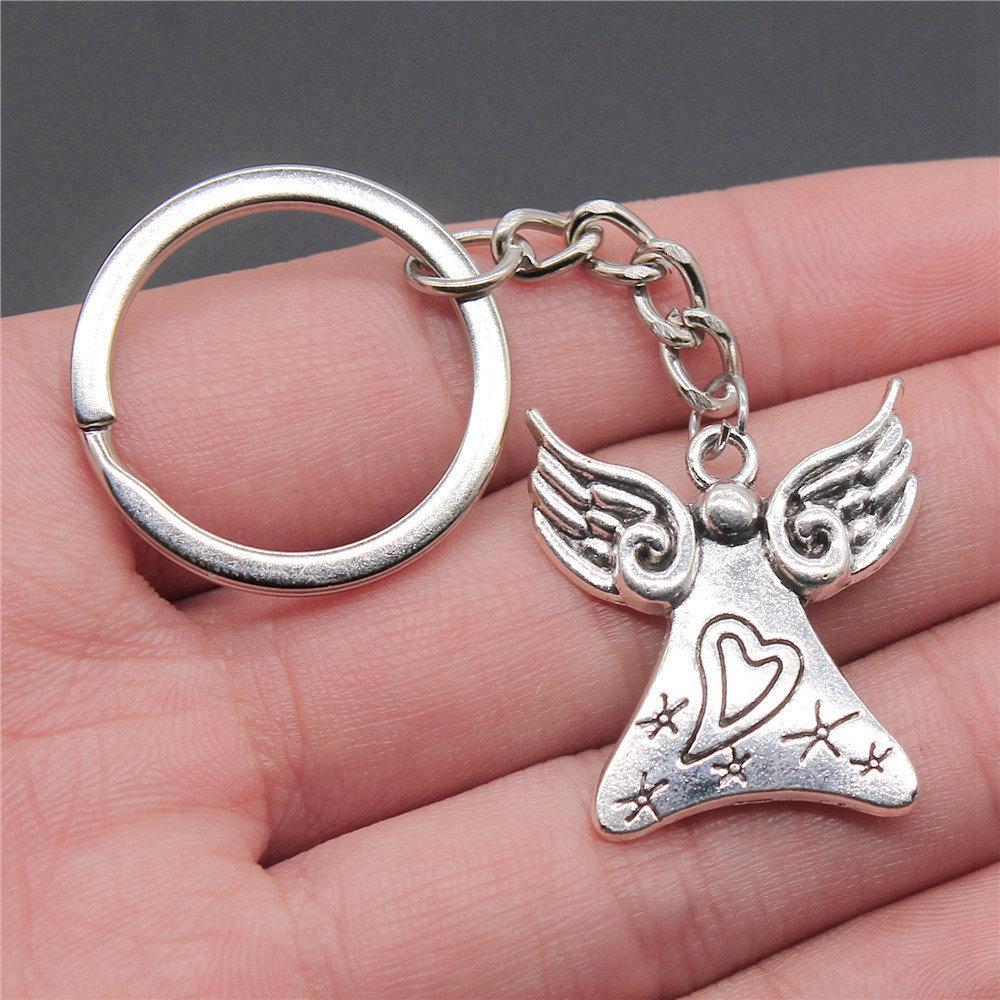 Angel Wings Feathers Heavenly Keychain for Girls Hot Sale Streetwear Bridesmaid Gift Retro Phone Charm