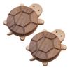 Walnut Turtle Coasters Wooden Kettle Tea Coaster Heat-Resistant Dining Plate Mat Drink Holders for Hot Cold Beverages Home Office Decoration