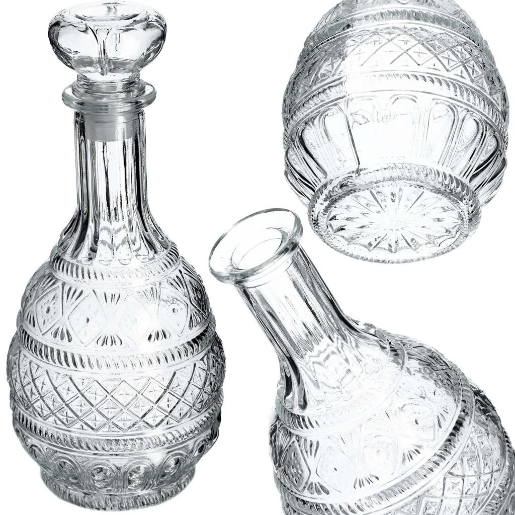 KADAX Crystal Decanter For Whisky Alcohol 1L Glass Bottle With Cork
