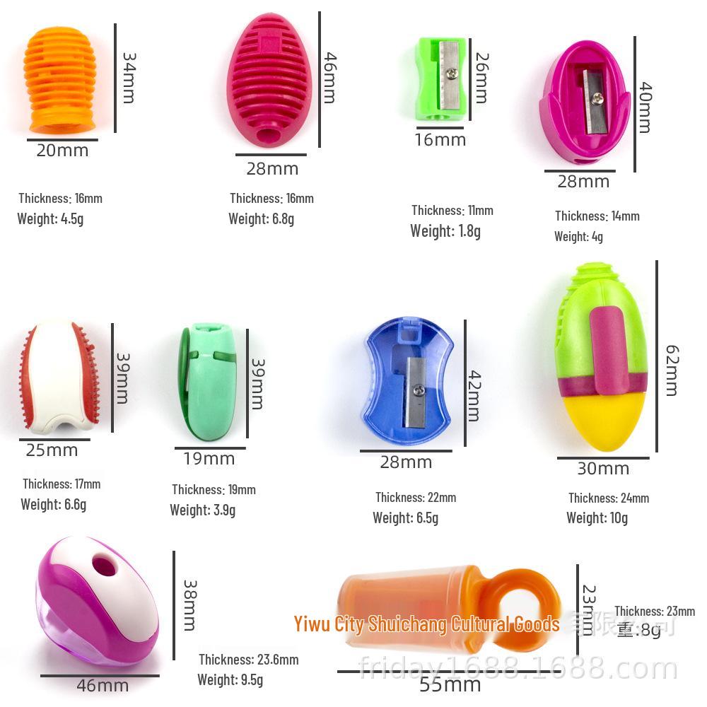 Multifunctional Rectangular Plastic Pencil and Eyebrow Sharpener