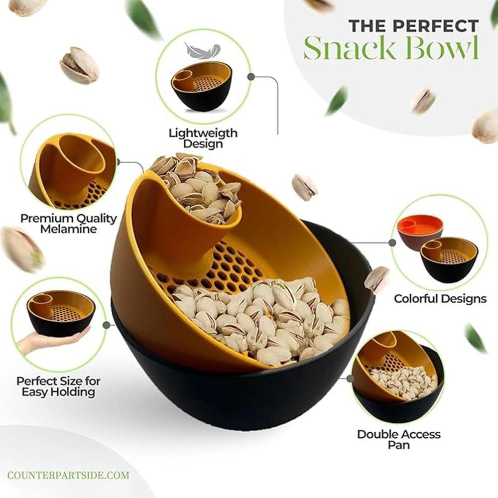 Reused Pistachio Bowl Set Easy To Clean 2-in-1 Snack Organizer  Pistachios Candy