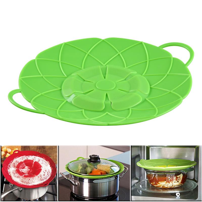Tampa de silicone para tampa de vazamento para panelas, acessórios de cozinha, utensílios de cozinha, utensílios de cozinha para flores, acessórios de cozinha para casa, gadgets