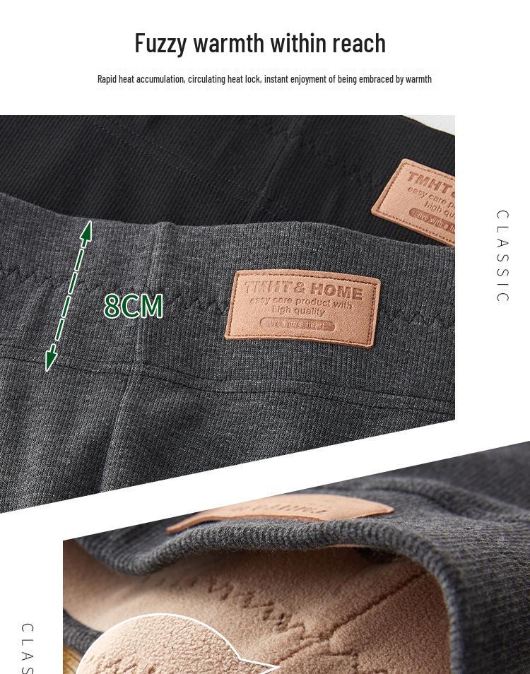 Plus Size Women's High Waist Fleece-Lined Lambswool Leggings for Autumn/Winter - Fits Up to 200 lbs