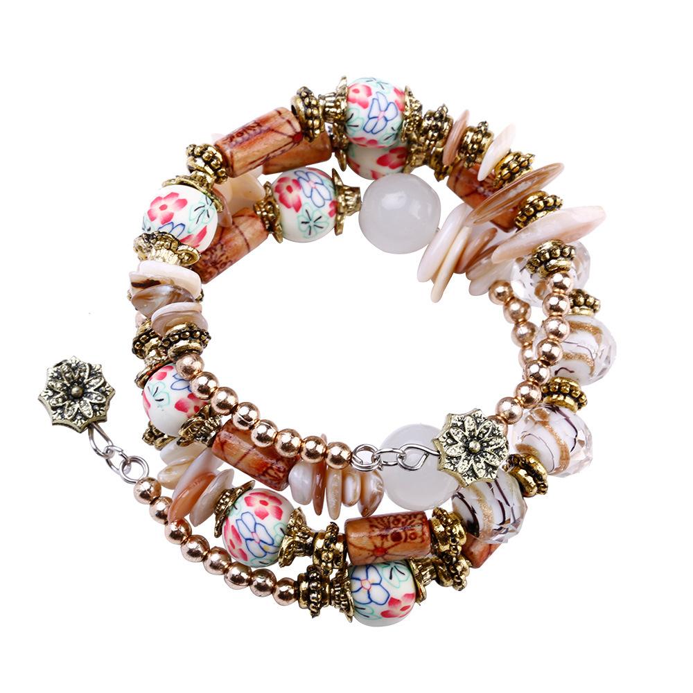 Fashion Ethnic Wind Stone Multi-layer Bracelet Ethnic Wind Stone Bracelet, Adjustable Size Bracelet Jewelry