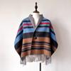 Autumn And Winter New Checkered Scarf Button Cloak Scarf Women'S Winter High End Sensation Imitation Cashmere Red Shawl