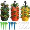 Bolsas de Cultivo para Plantas Colgantes con Asas y Ganchos Colgantes Gotero Automático para Agua Bolsas Colgantes para Fresas con 10 Bolsillos Transpirables