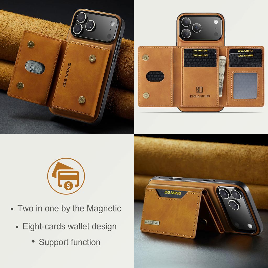 2 in 1 Detachable Magnetic Leather Phone Case for IPhone 17 Air 16 15 14 13 12 11 Plus Pro Max Wallet Cover Cards Holder Pocket