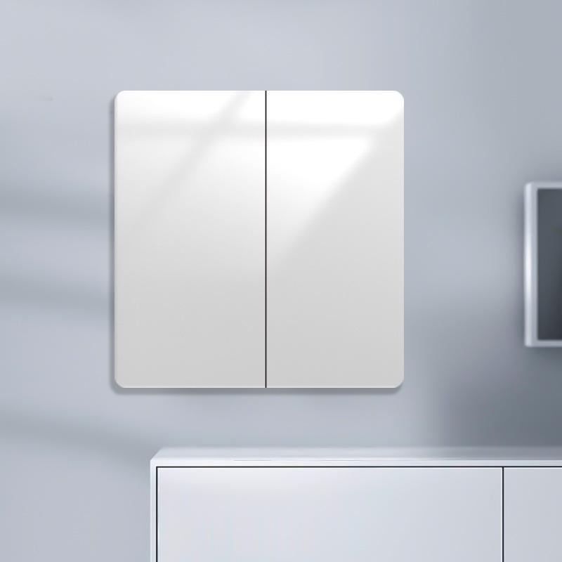 Huihuang Grå Herdet Glass Speil 1-Gangs 5-Hulls Bryter Stikkontakt Panel 86-Type Vegginnfelt.