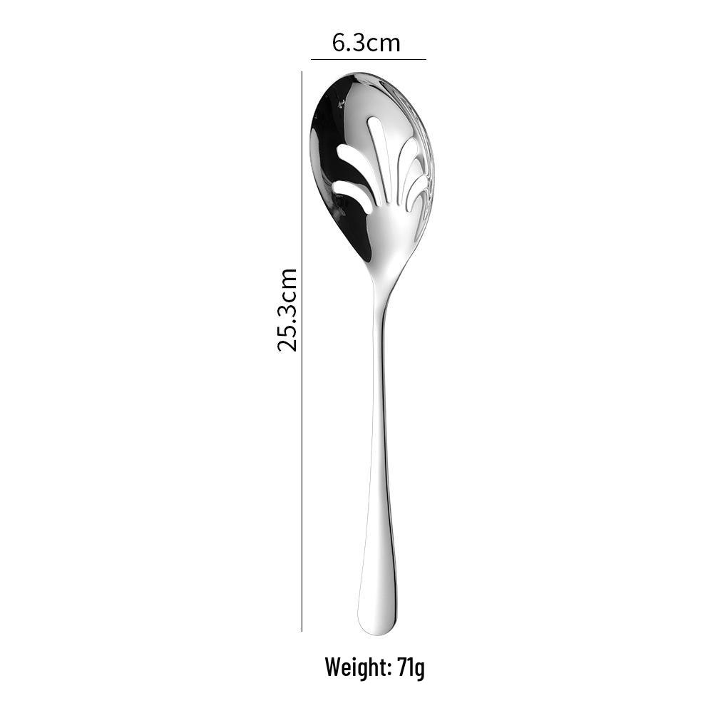 Edelstahl Suppenkelle & Geschlitzter Salatlöffel Gabel Set für Westliche Küche und Hotelgebrauch
