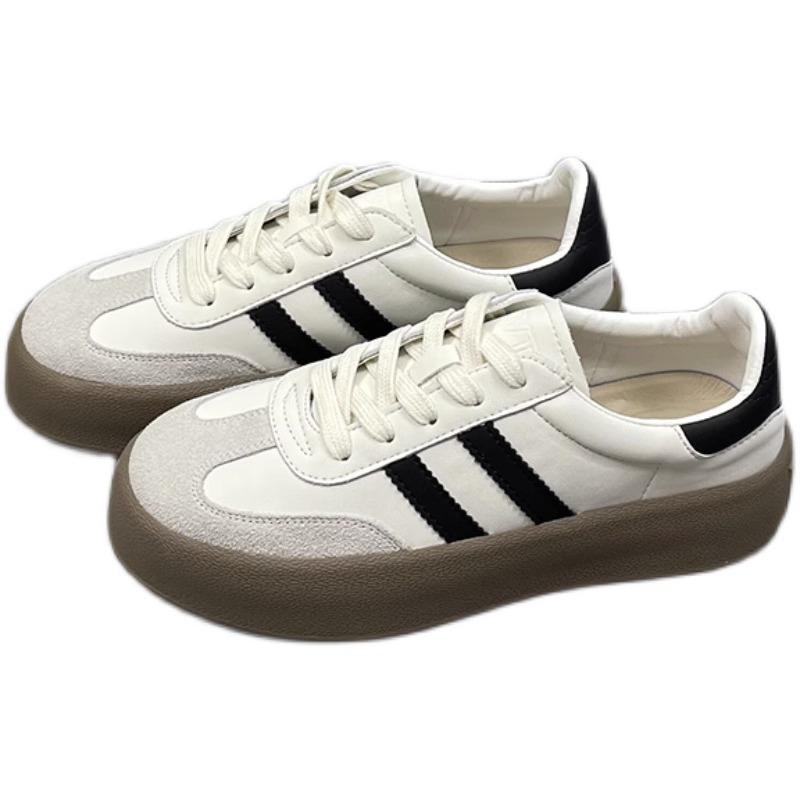 Huayao Platform Retro Color Matching German Training Shoes Women's 2025 Versatile Height Increase Casual Sports Board Shoes Wear-resistant a