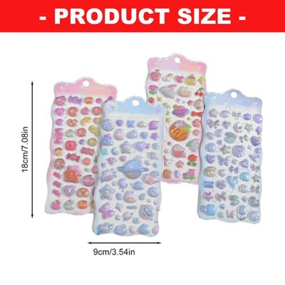 3D Puffer Sticker,Embossed Bubble Sticker Removable Funny Decorative Sticker for Crafts Scrapbooking Bullets Journal