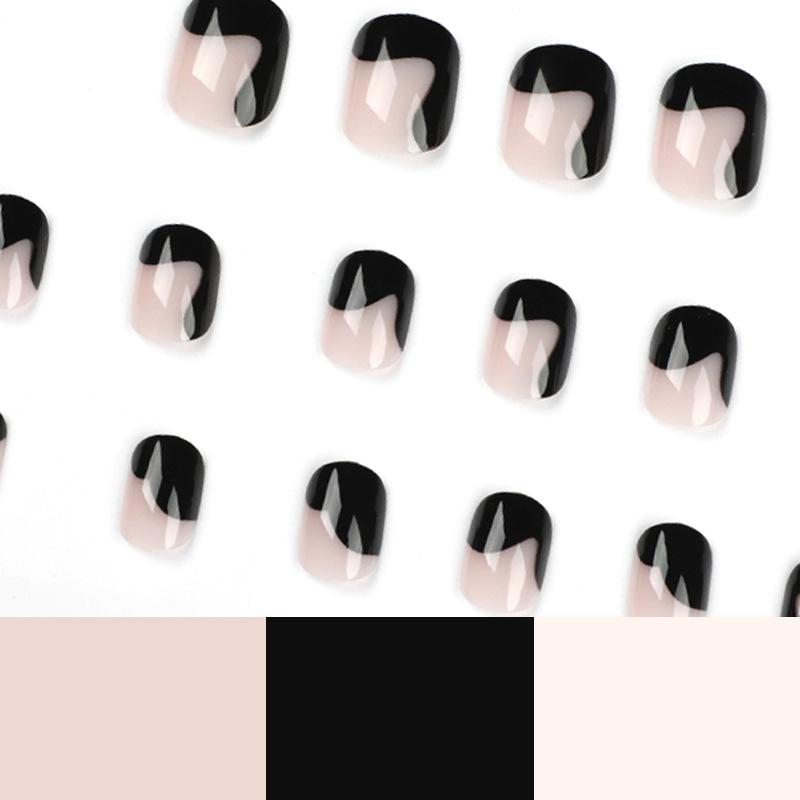 Wear Nail Black Geometric Irregular Nail Piece Wear Nail Art Nail Sticker Removable Nail Piece Nail Art Piece