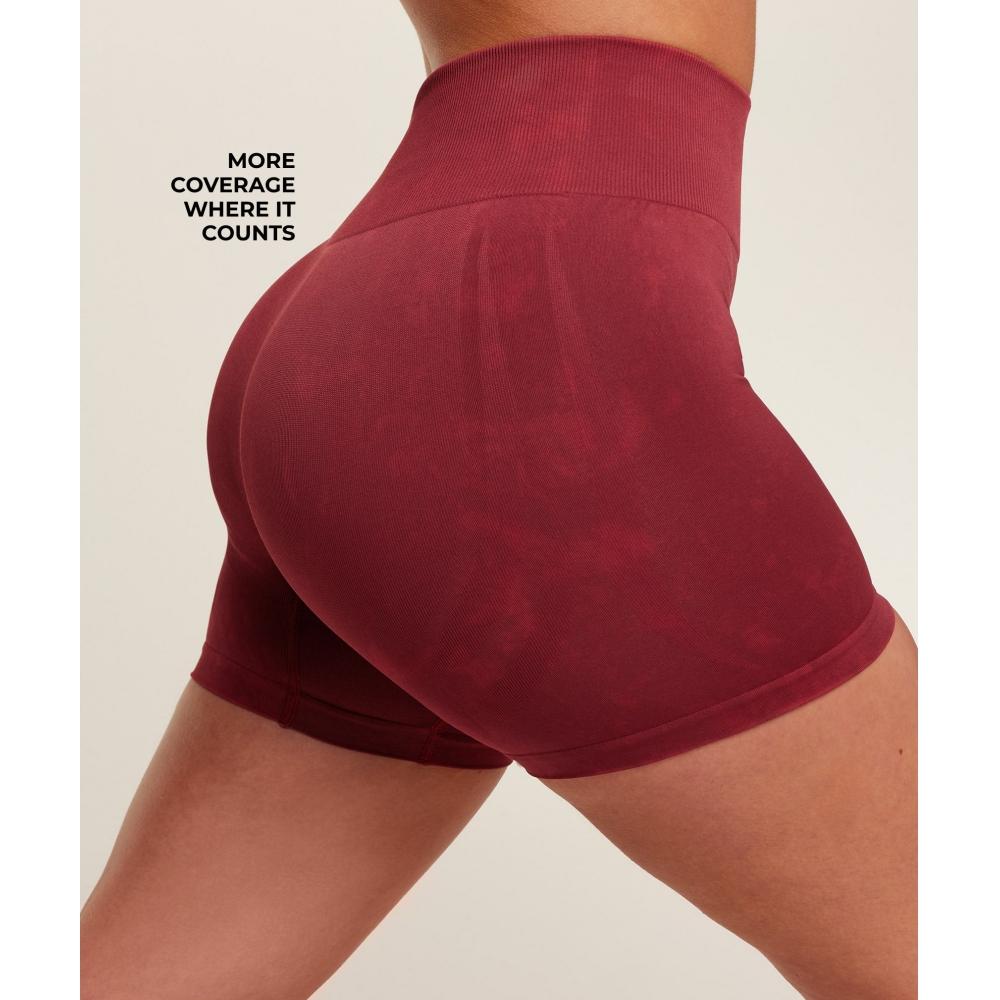 Gymshark Everyday Seamless Washed Shorts 2.0 Red Wash B6b8w Rccj