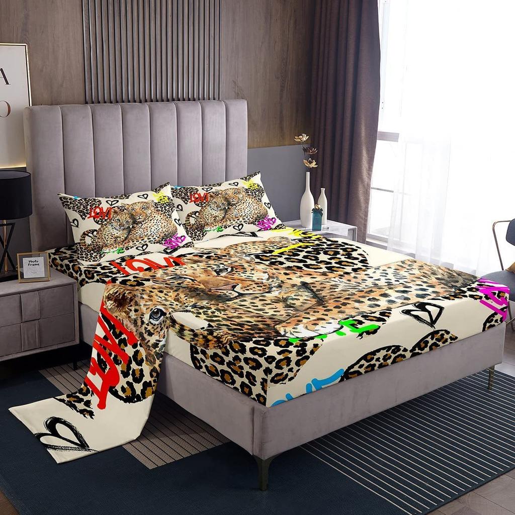Camouflage cartoon airplane pattern bed hat four-piece bedding set bedroom dormitory bedding decoration
