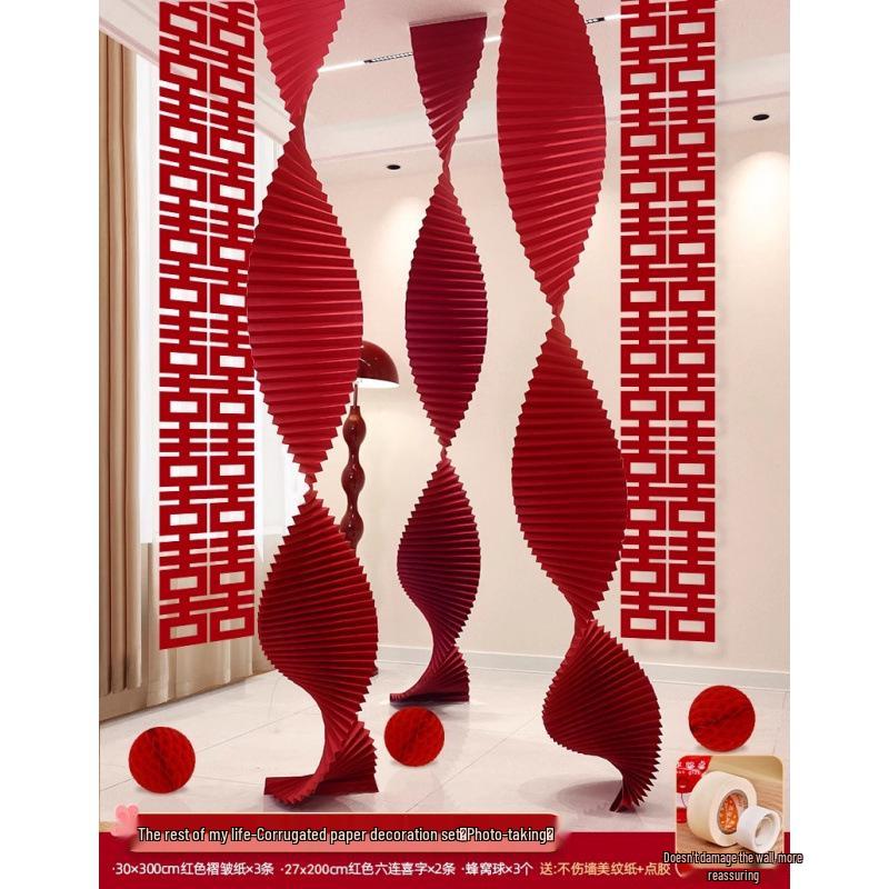 Woman's Bedroom & Living Room Wedding Decoration Set with Tinsel & Morning Robe Background