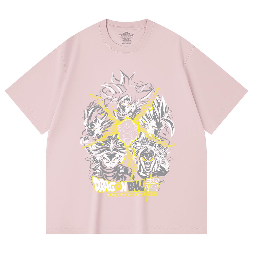 230 Gsm 100% Cotton Dragon Ball V49 Super Saiyan Print Unisex Heavy Cotton T Shirt