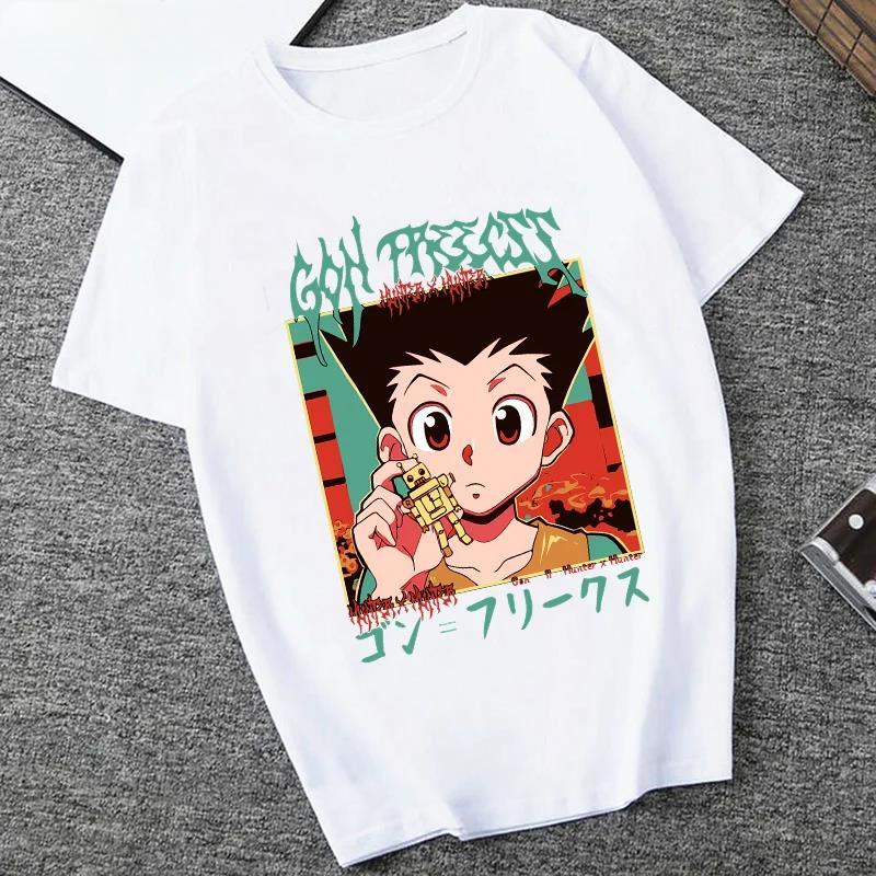 Hunter X Hunter Anime Tshirt Gon Funny Print T-shirt Unisex Four Seasons Prevalent T Shirts Harajuku Oversized Comfortable Unisex Tee Anime Fan Tops