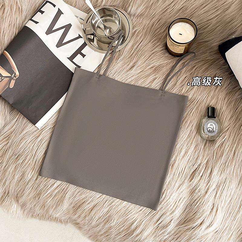 Ice silk seamless small suspender women's vest summer thin style with chest pad, beautiful back backing, anti-light tube top women