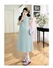 Real Shot 2026 Summer Ice Cool Short Sleeve Lapel Slimming Maternity Dress