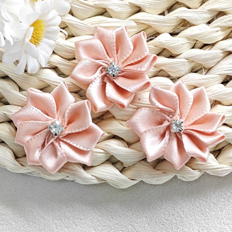 Cm Strass Polyesterband Handgenähte Stoffblume DIY-Accessoire für Kleidung Kopfbedeckung