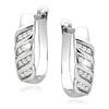 Silver Earrings with Crystal Cubic Zirconia - Rhodium-plated Hypoallergenic 925 Silver