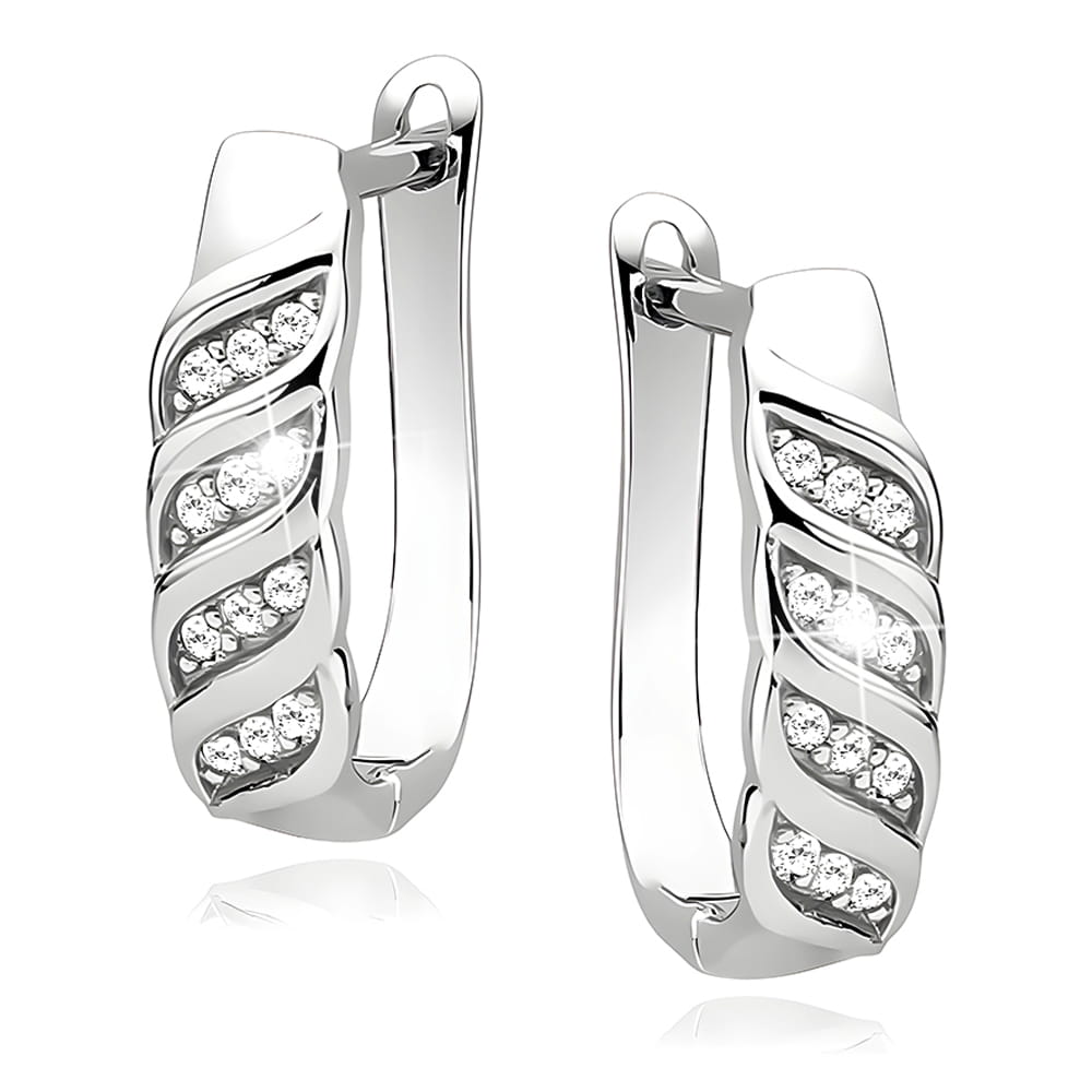 Srebrne kolczyki z cyrkoniami crystal - srebro 925 antyalergiczne rodowane