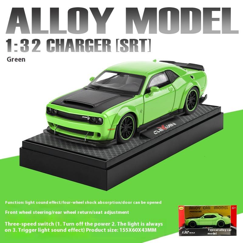 Dodge Challenger Hellcat Toy Car for 1: 32 Scale Die Cast Metel Cars Toy Pull Back Hellcat Model Cars With Sound and Light Hellc
