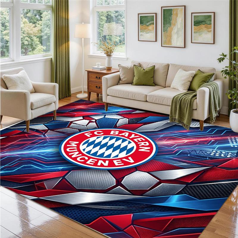 Bayern Munich Design Crystal Velvet Rug Soft Decorative Mat for Bedroom Entrance