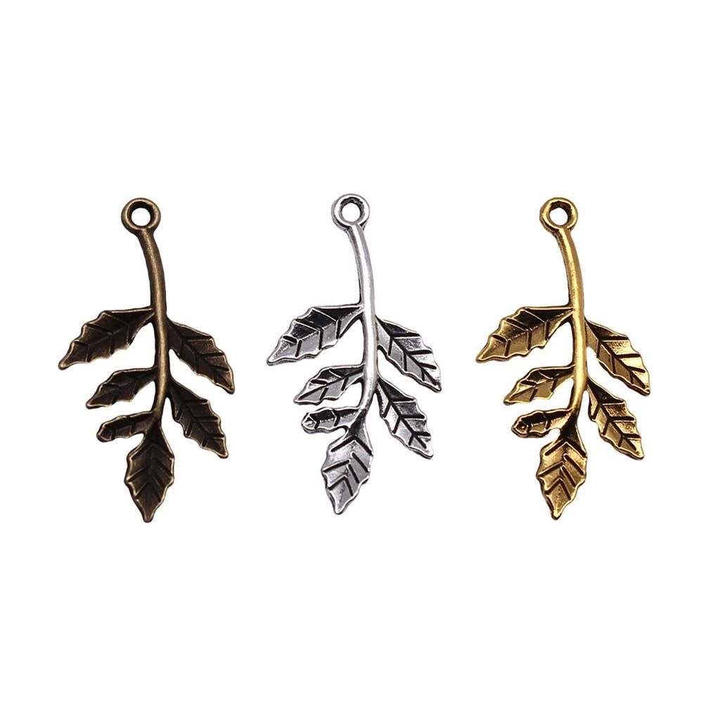 Filigree Leaf Charms Antique Alloy Pendants For Nature Inspired Jewelry
