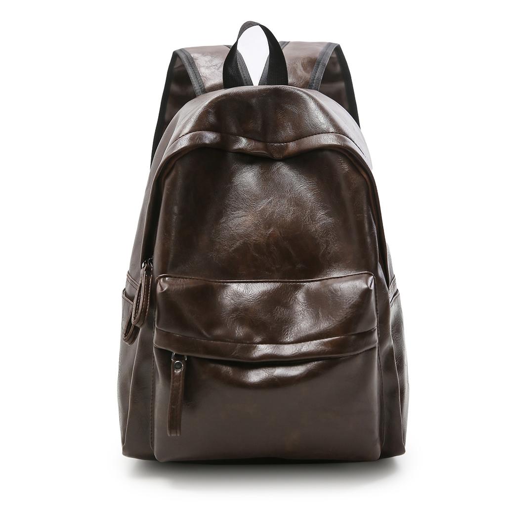 Schoolbag waterproof and dirt-resistant PU leather schoolbag female college student casual simple women's travel backpack boys fashion backpack