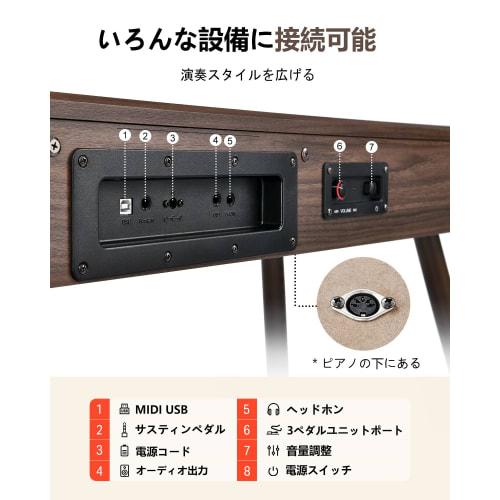 Donner DDP-80 Digital Piano, 88 Keys, Hammer Action, Wooden Construction, MIDI Compatible, 3 Pedals, Stand, Adapter Included, Perfect for Beginners an