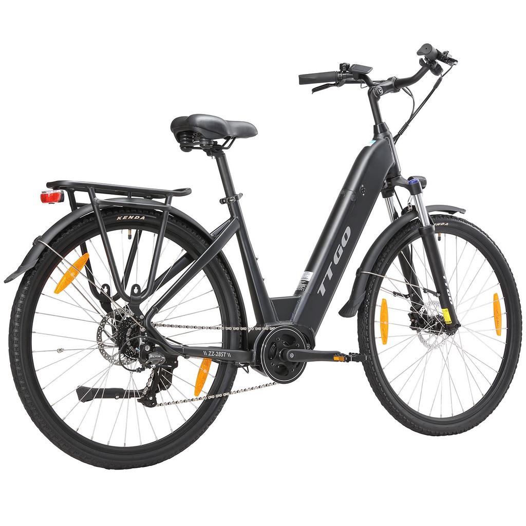 TTGO ZZ-28ST zwart/wit 250W BAFANG middenmotor+36V20AH uitneembare accu 700C * 45C inch banden Ximano 9-speed stads elektrische fiets