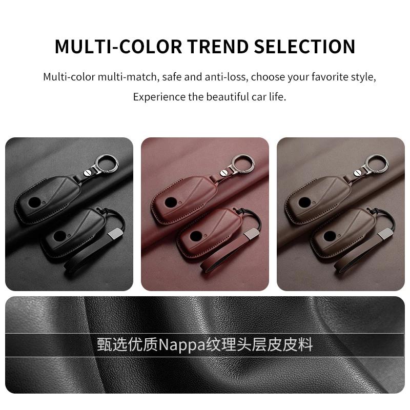 Genuine Leather Auto Smart Key Fob Cover Case Housing Fit For Bmw I7 X7 G07 Lci Ix I20 X1 U11 7 Series G70 G09 Xm U06 G81 M3 Keyless Protector