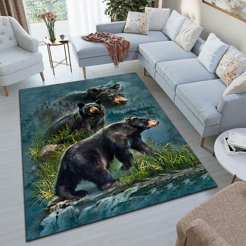 Wild Bears Mountainous Terrain Carpet Is Suitable For Living Room And Bedroom Doormats Office Balcony Decorative Carpet A6