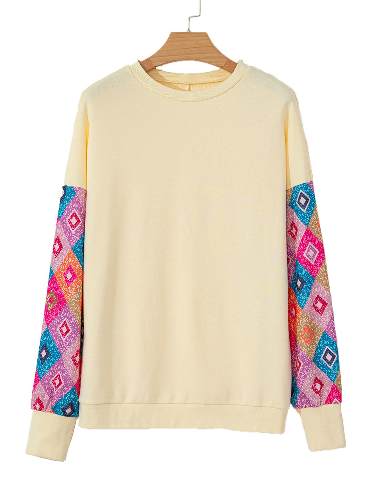 

Shiying Printed Crew Neck Long Sleeve Sweatshirt - Casual European & American Style M абрикосовый