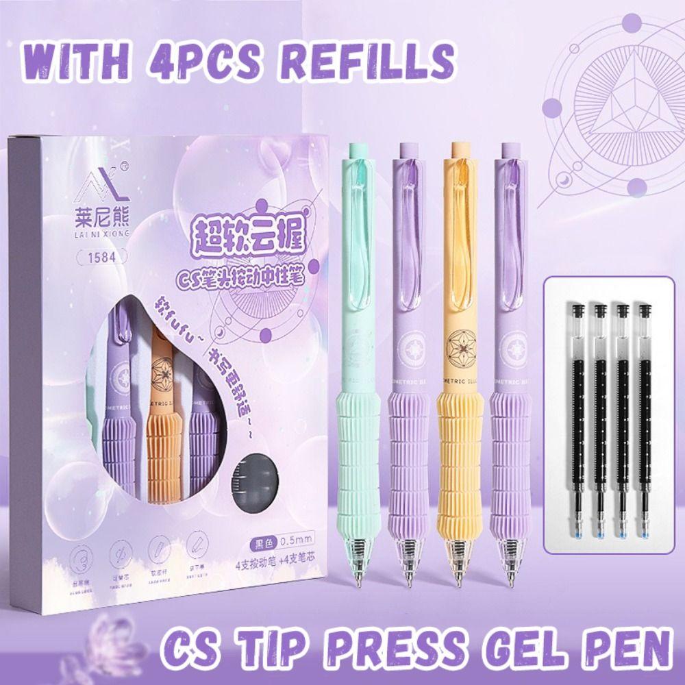 4PCS/Set CS Tip Neutral Pen 0.5mm Black Ink Signature Pens New Writing Tool  School Office