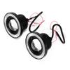 Pair 3.5in LED Fog Lights Angel Eyes with COB Universal Replacement Assembly for Car SUV TruckWhite