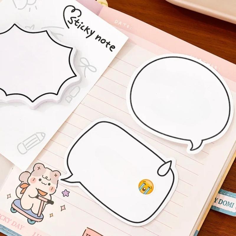 30 Sayfa Kore Sevimli Diyalog Kutusu Not Defteri Beyaz Basit Çizgili Stil Öğrenci Notu Ofis Okul Kırtasiye Mesaj Kağıdı