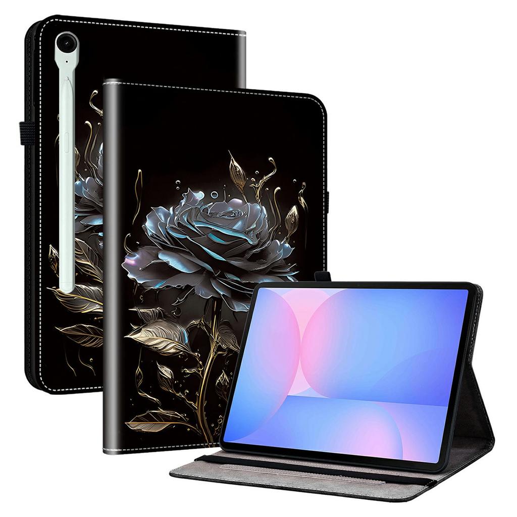 Pro Samsung Galaxy Tab S10 FE+ Kožené pouzdro Vzor Tištěný Stojánek Kryt na tablet se sloty na karty