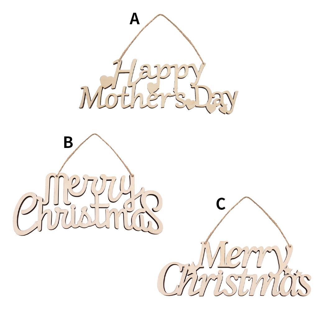 Christmas Ornament Wooden Hollow Festival Hanging Slice DIY Decoration Craft Pendant Plaque