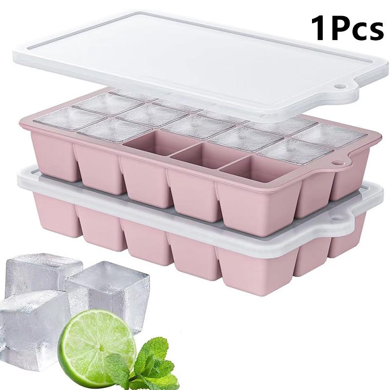 Vassoio in Silicone Extra-Large con 15 Scomparti per Cubetti di Ghiaccio, per Bevande Fredde, Grado Alimentare
